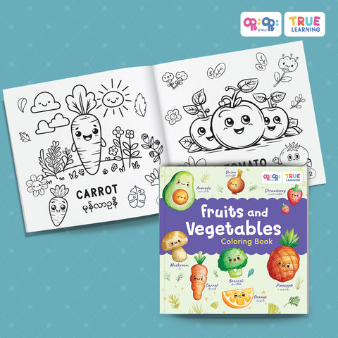 Fruits and Vegetables Coloring Book