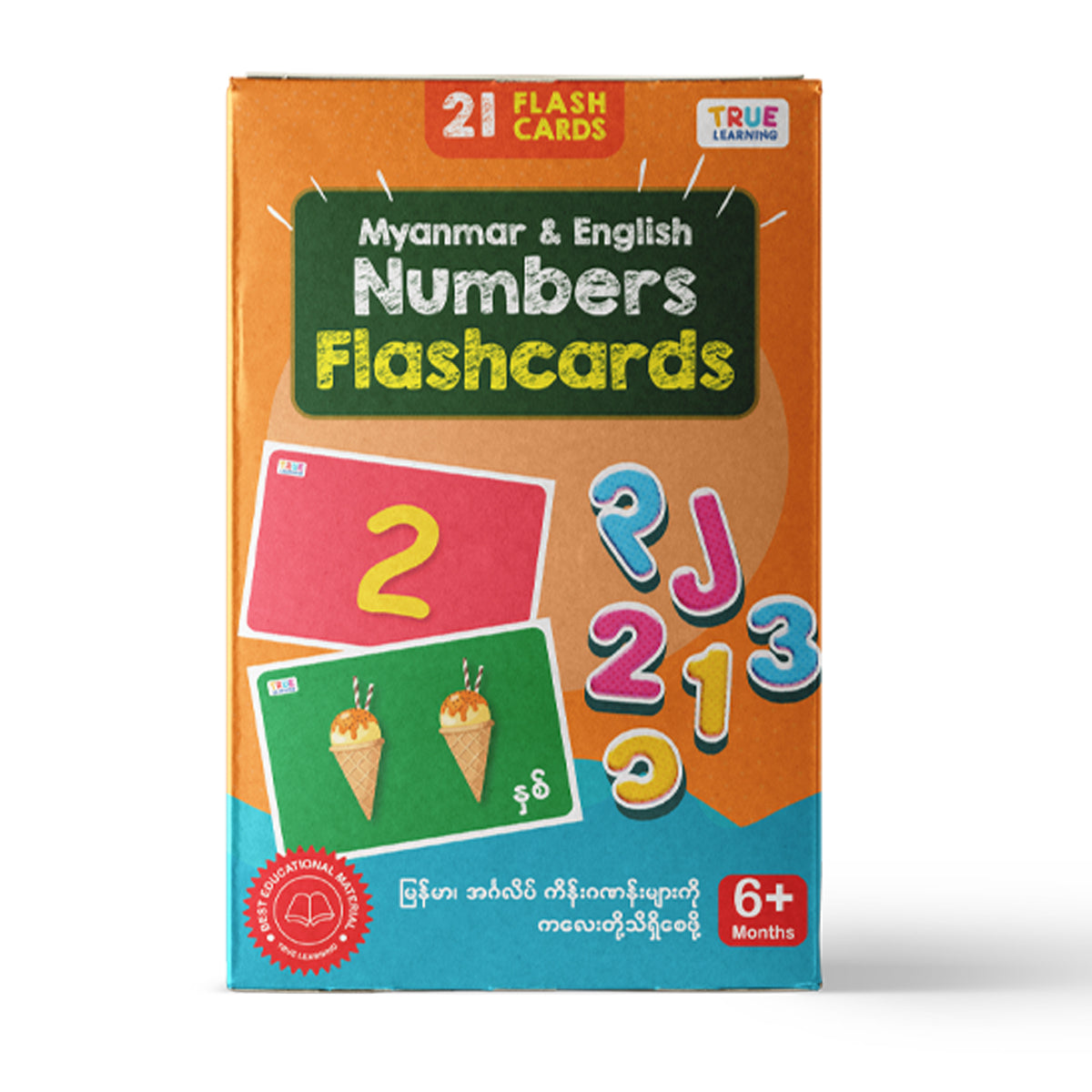 Myanmar & English Number Flashcards 21 cards