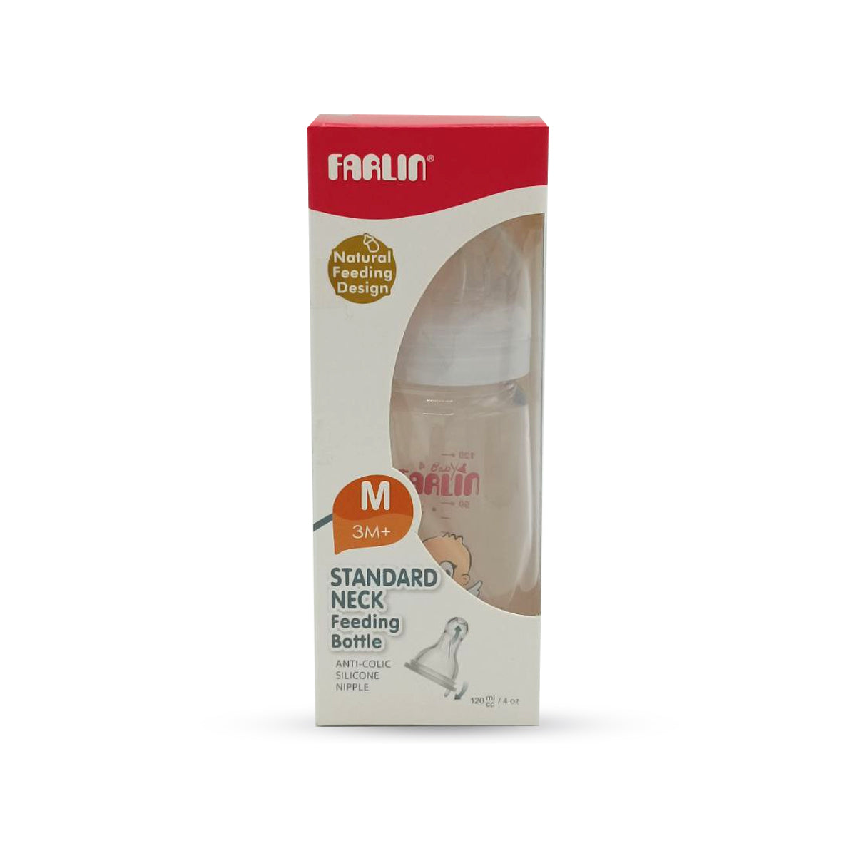 Farlin Standard Neck Feeding Bottle 3M+ (120ml)