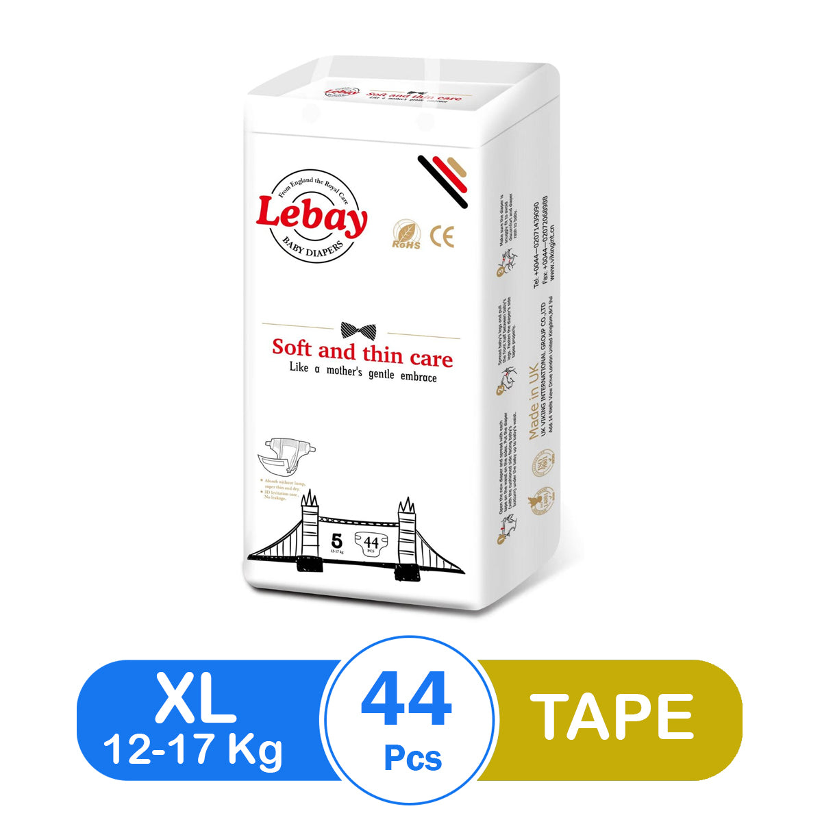 Lebay Dynamic ultra-thin Diapers XL 44 (No.5)