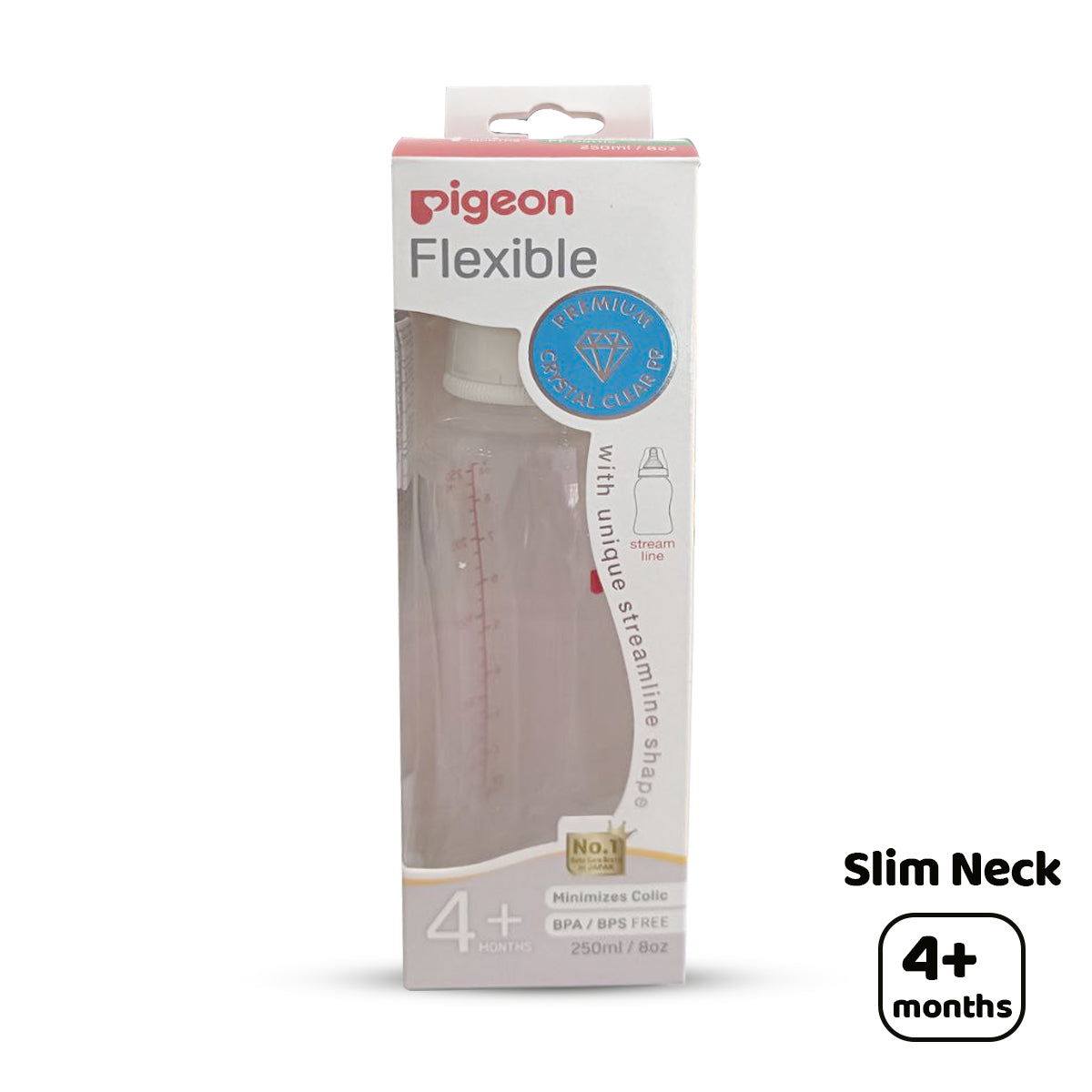 Pigeon- Streamline Bottle Slim Neck (4M+) 250ml