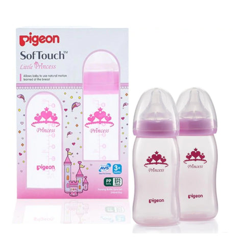Pigeon Softouch Wide Neck Pink Y Cut 240ml (3M+)