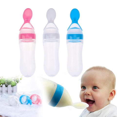 Silicone Nursing Bottle with Spoon