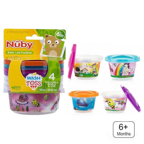 Nuby- Stackable Bowls & Lids (4 pack)