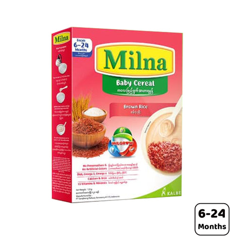 Milna Baby Cereal (ဆန်လုံးညို နှင့် ငှက်ပျောသီး)
