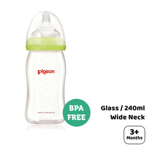 Pigeon -Softouch Nursing Glass Bottle (Wide Neck 3M+) 240ml