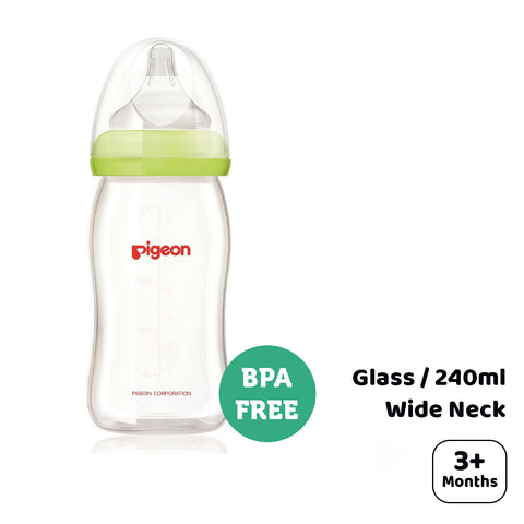 Pigeon -Softouch Nursing Glass Bottle (Wide Neck 3M+) 240ml