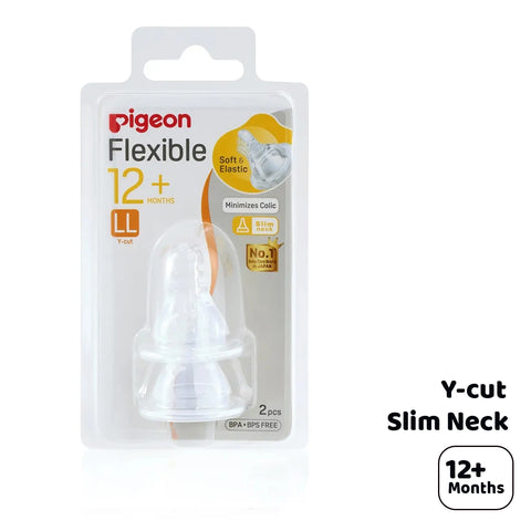 Pigeon - Flexible Slim Neck Nipple LL Y-Cut (12M+) 2pcs