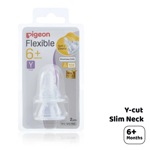 Pigeon - B942 Flexible Slim Neck Nipple Y-cut (6M+) 2pcs