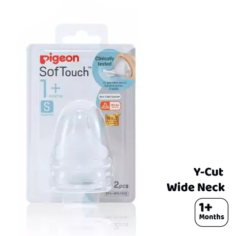Pigeon - SofTouch Wide Neck Nipple Y-Cut (1M+) 2pcs