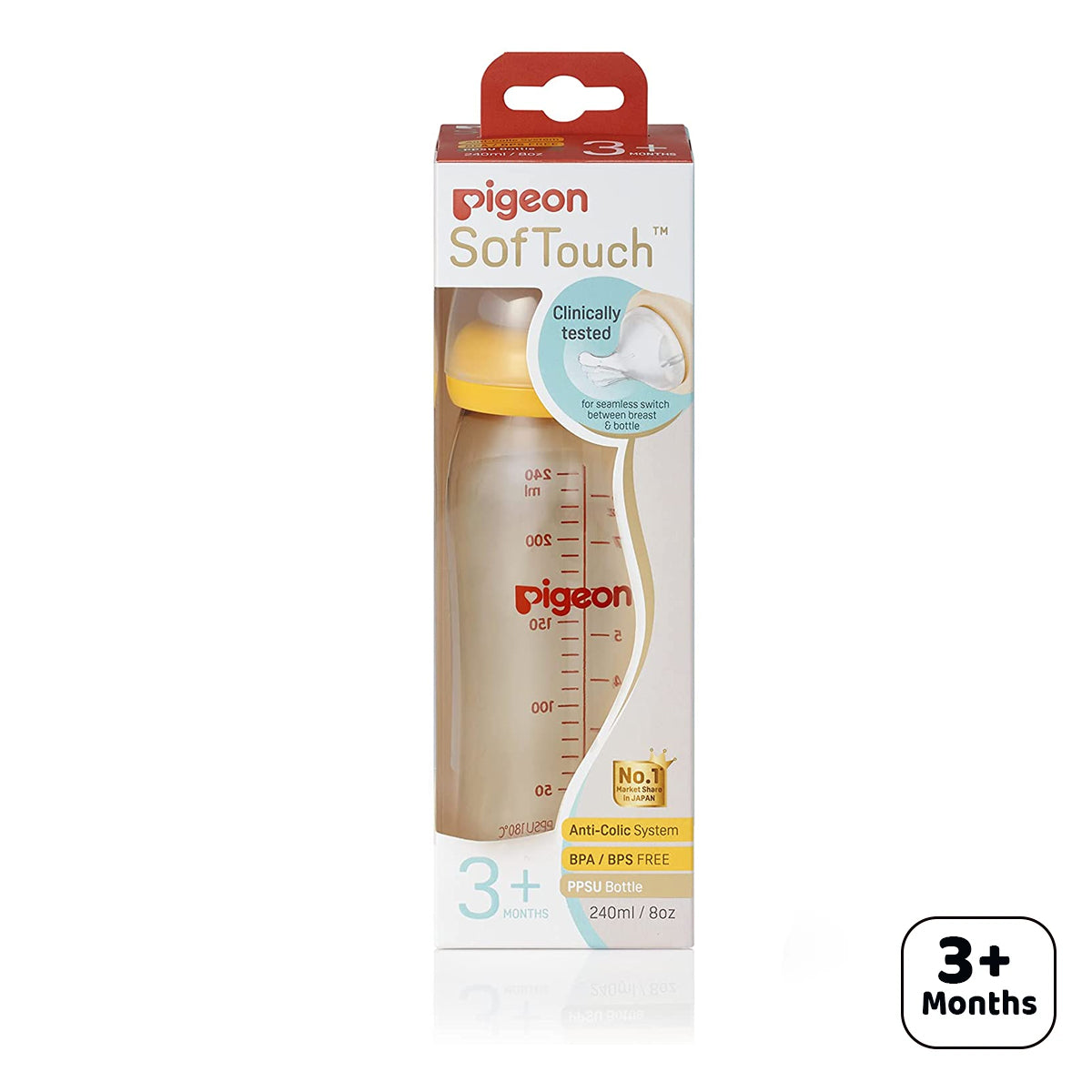 Pigeon-SoftTouch PPSU Nursing Bottle (wide neck 3M+) 240ml