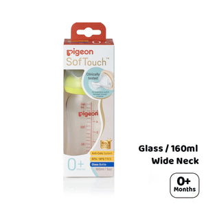 Pigeon -Softouch Nursing Glass Bottle (Wide Neck 0M+) 160ml