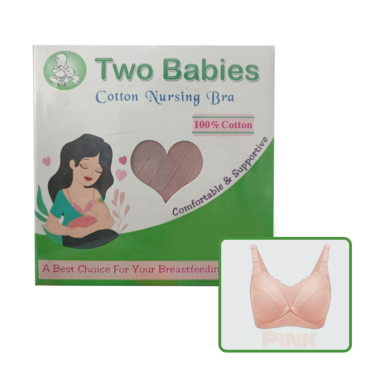 Two Babies - Nursing Bra (Pink)