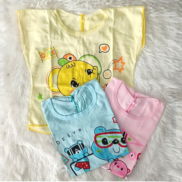 Kerokid- ကျောကွဲစွပ်ကျယ်လက်တို (3pcs)