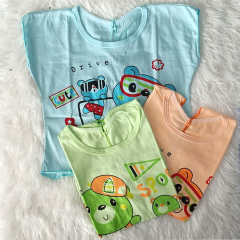 Kerokid- ကျောကွဲစွပ်ကျယ်လက်တို (3pcs)