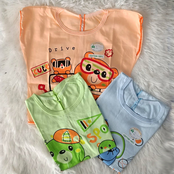 Kerokid- ကျောကွဲစွပ်ကျယ်လက်တို (3pcs)